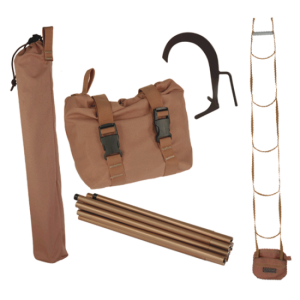 A set of items including a bag, a rope, and the 1789 ULTRALITE ASSAULT LADDER KIT.