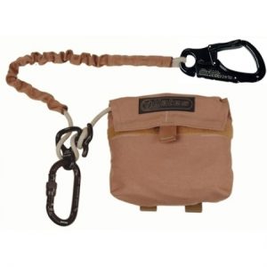 A brown 1931 TACTICAL ESCAPE KIT with a carabiner attached to it.