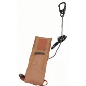 A MILITARY EXO PERSONAL ESCAPE SYSTEM 50EXOBK MILITARY EXO KIT WITH 50 FEET OF BLACK ROPE bag with a rope attached to it.