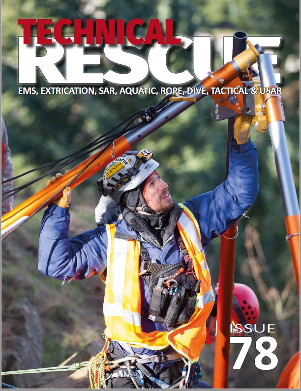 The cover of technical rescue magazine.