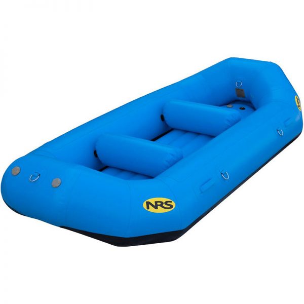 A NRS 12' Giant Slalom Self-Bailing Raft on a white background.