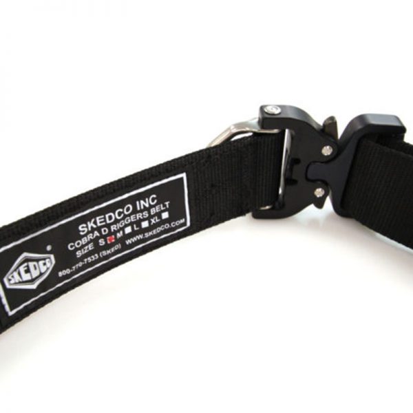 A black SKEDCO COBRA® D Riggers Belt with a logo on it.
