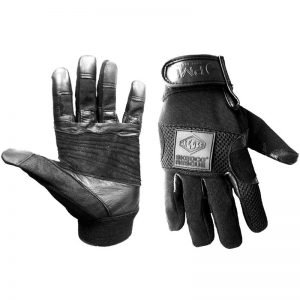 A pair of SKEDCO/PMI All Black Rope Tech Gloves (sizes S-XL) on a white background.