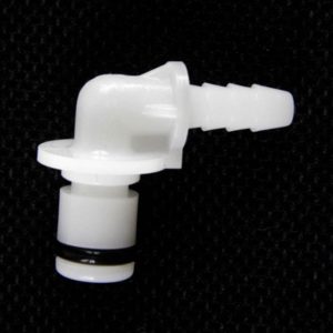 A white plastic FEBSS Blood Coupling Insert (Pkg 25) on a black background.