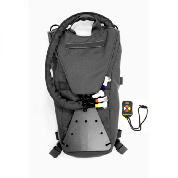 A backpack with a hydration pack attached to it.