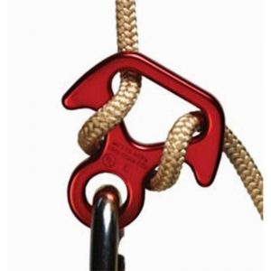 A red HWHOOKLS - STERLING LIGHTNING HOOK with a rope attached to it.