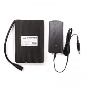 A HydraSim® Re-chargeable Battery Pack and Battery Charger with an ac adapter and charger.