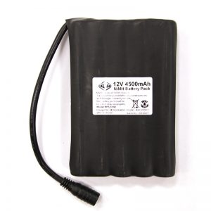 A black HydraSim® Re-chargeable Battery Pack with a cord attached to it.