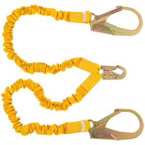Two yellow Model # TB1101L6 - TB Series of Tie-Back Lanyards with hooks.