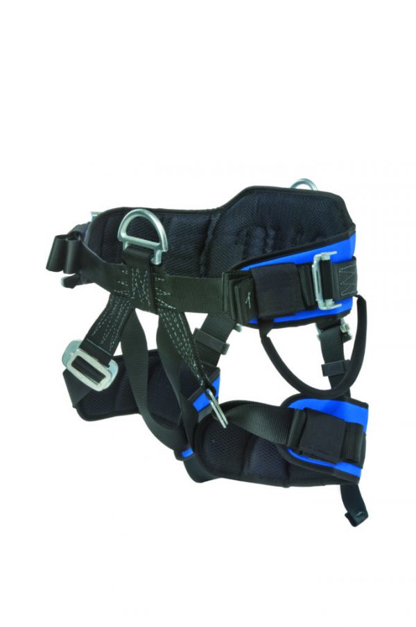 A blue and black PROSERIES® RESCUE HARNESS on a white background.