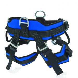 A blue and black PROSERIES® RESCUE HARNESS on a white background.