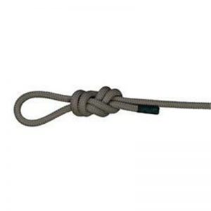 A 10 mm PMI® Water Rescue Rope with a knot on it.