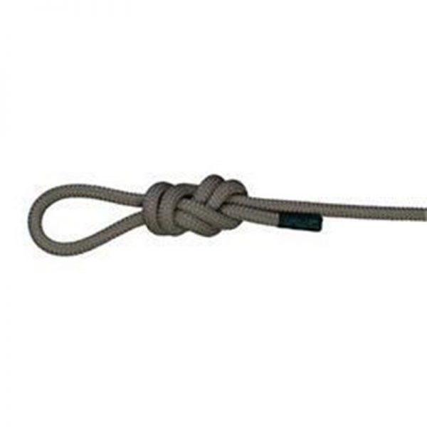 A 10 mm PMI® Water Rescue Rope with a knot on it.