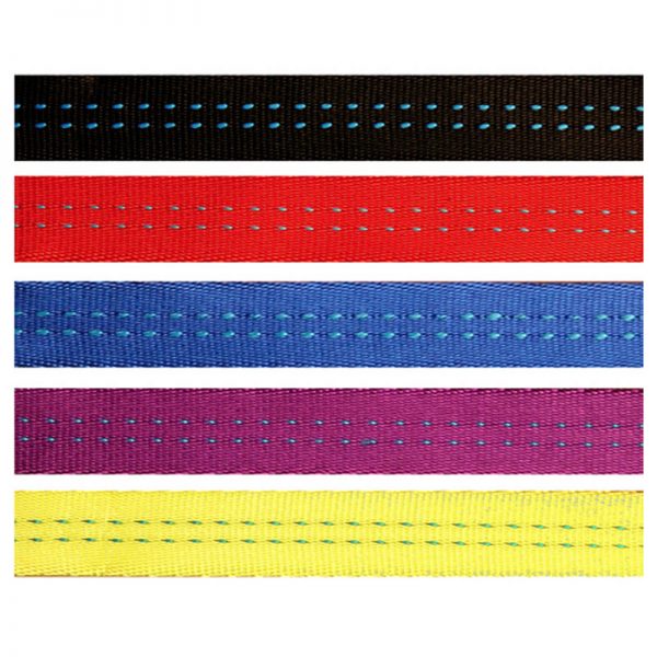 A variety of 15MM TUBULAR CLIMB-SPEC® X 100YDS belts with different designs.