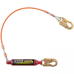 A safety lanyard with a Model # SP202L - Soft-Pack Series attached to it.