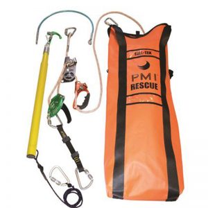 A Fibrelight Ladder rescue kit with a rope and a bag.