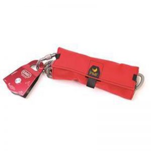 A red Fibrelight Ladder with a key ring attached to it.