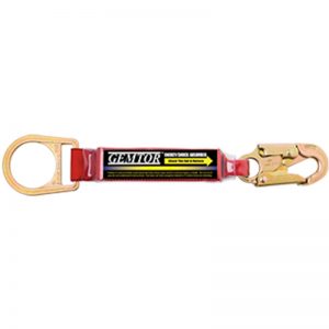 A red Model # SP1101LD - Soft-Pack Series carabiner with a hook attached to it.