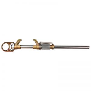 A Model # SBA-302 - Sliding Beam Anchor for 12" - 30" wide Beams - Beam Anchors with a handle on a white background.