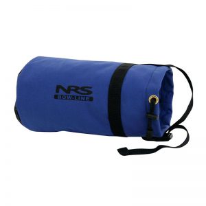 A blue bag with the word nrs on it.