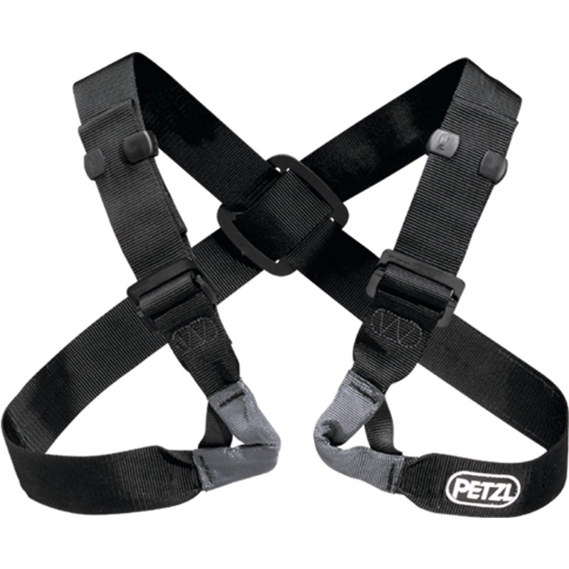 A black VOLTIGE harness with two straps on it.