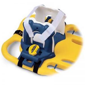 A blue and yellow Carry Bag for LSP Half Back with a yellow strap.