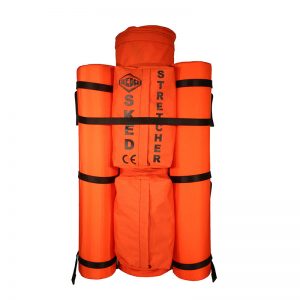 A set of Sked® Complete Rescue System – International Orange safety bags on a white background.