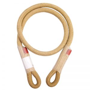 A beige rope on a white background.