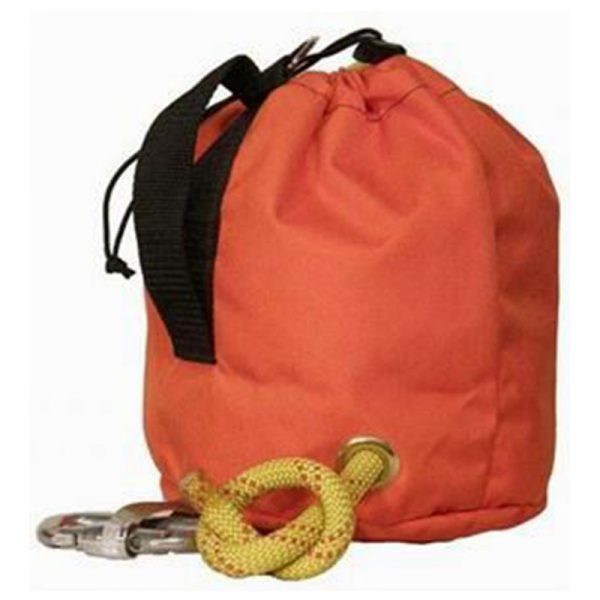 An EP405 - EXTRA-LARGE ROPE BAG with a rope and a carabiner.