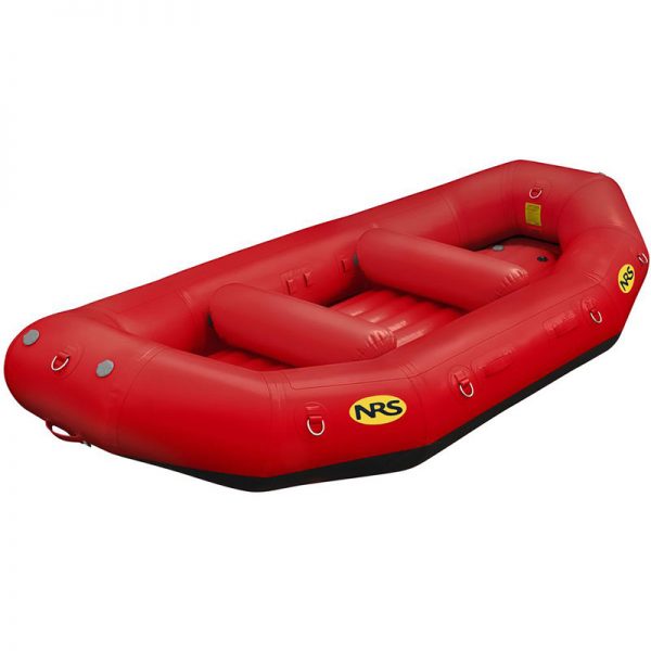 An NRS E-120D Self-Bailing Raft on a white background.