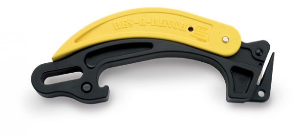 A yellow and black RES-Q-RENCH® with a yellow handle.
