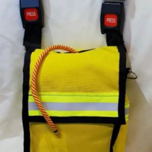 A yellow EP400B-S - SMALL BASIC RESCUE THROW BAG with a rope attached to it.