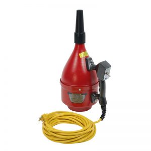 A red and yellow Big Blower Pump with a yellow cord.
