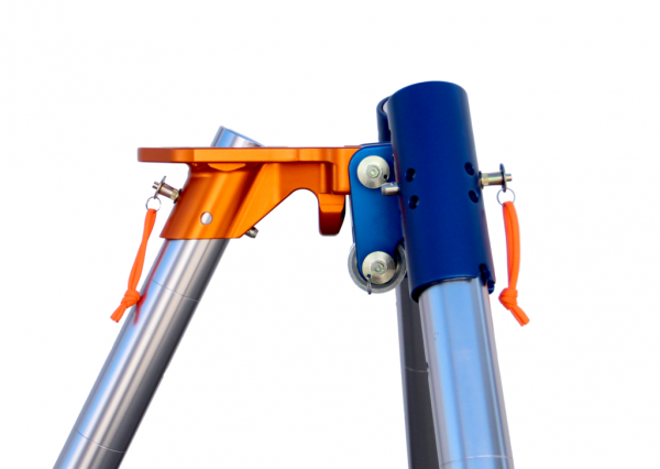 An ARIZONA VORTEX KIT blue and orange metal pole with a blue and orange handle.