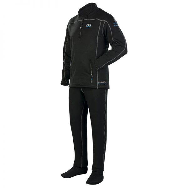 A pair of DUOTHERM PROFESSIONAL pants with a zipper and hood.