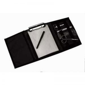 A black clipboard with EP055 - C-COLLAR PAK and a pen.