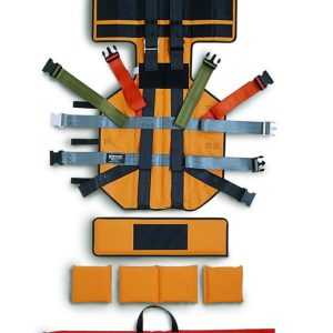 A set of SKEDCO OREGON SPINE SPLINT II equipment with straps and straps.