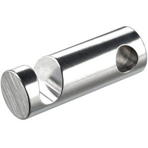 A 7/8" Aluminum Brake Bar, Angled Slot with a hole in it.