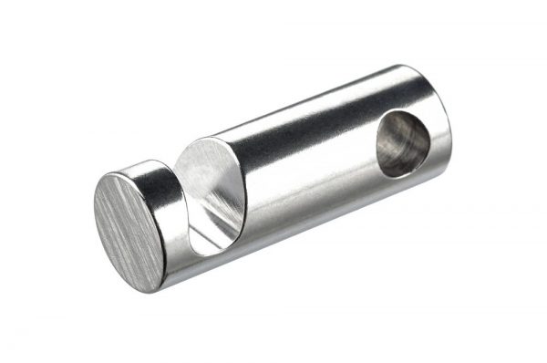 A 7/8" Aluminum Brake Bar, Angled Slot with a hole in it.
