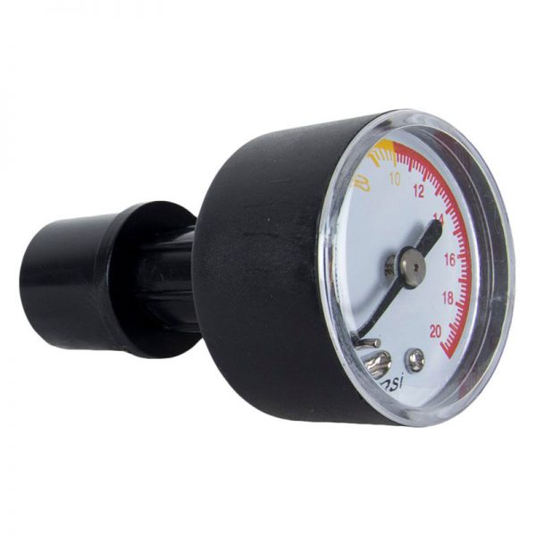 A black NRS Mechanical Pressure Gauge on a white background.