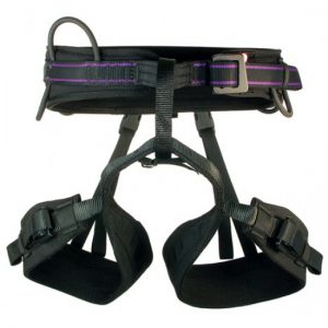 A black 203 ASTROMAN HARNESS with purple straps.