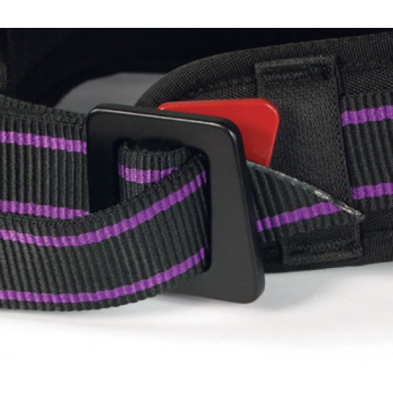 The "203 ASTROMAN HARNESS" is a black and purple belt with a buckle.