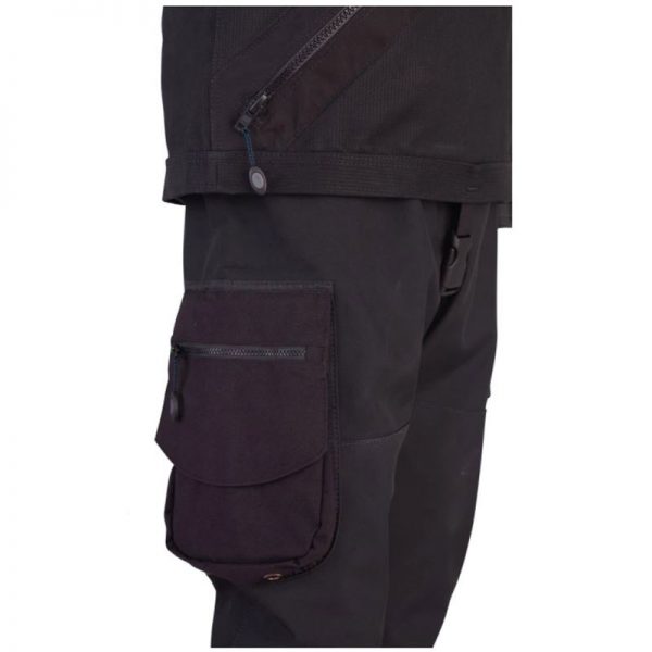 A black CF200X DRYSUIT with a zippered pocket on the side.
