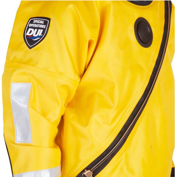 An image of a yellow diving suit.