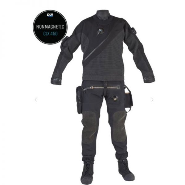 A black AAOPS - AIR AMPHIBIOUS OPERATIONS SUIT - DRYSUIT with a logo on it.