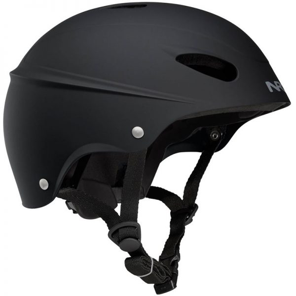 A black helmet on a white background.