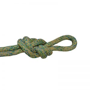 A 10 mm EZ Bend™ PMI® Hudson Classic Professional Rope with a knot on it.