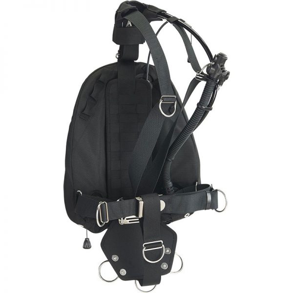A black PUBLIC SAFETY HARNESS COMPLETE W/ WEIGHT POCKETS with straps and buckles.