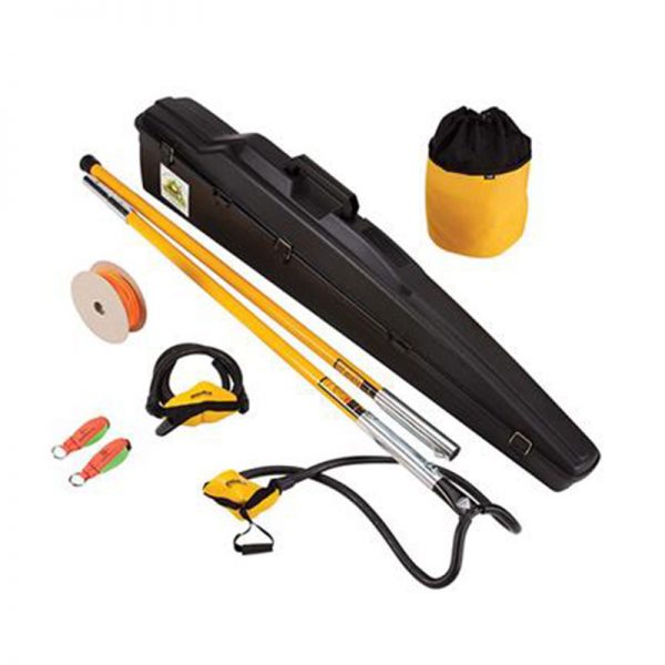 A yellow and black BIG SHOT® Carrying Case with a rope and other items.