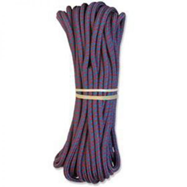 A blue and red rope on a white background.